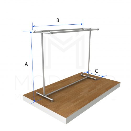 Free Standing Double Top Rail Dimensions