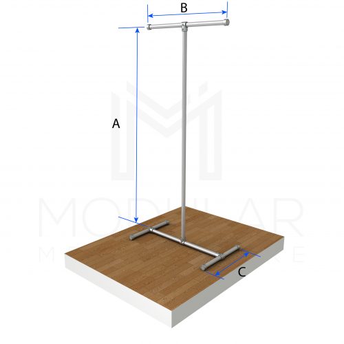 Free Standing T Clothing Rail Dimensions